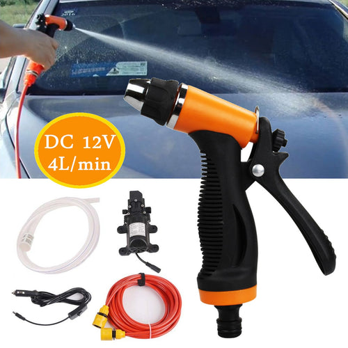 High Pressure Car Wash Water Pump Kit Marine Deck Sprayer Portable Car Washer Washing Machine Cigarette Lighter 12V 65w 4L/min